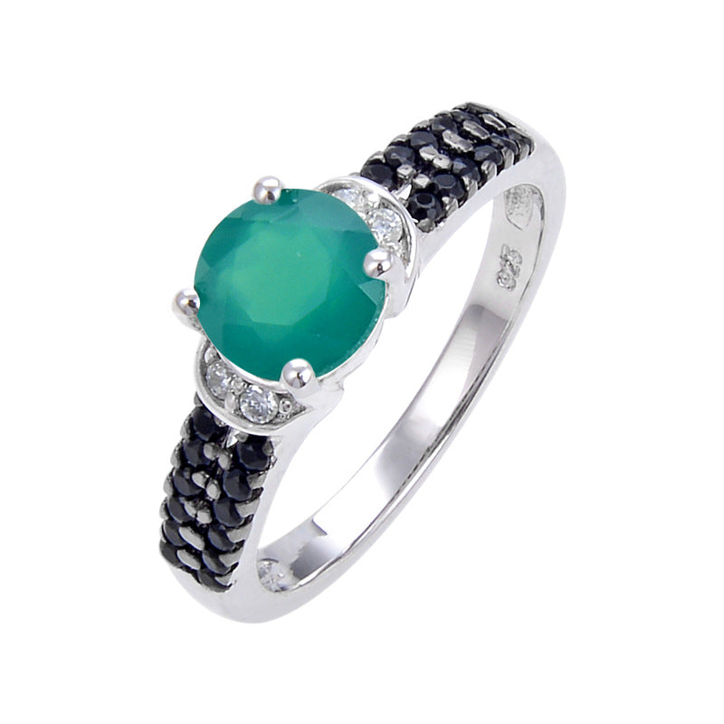 Popular Natural Crystal Ring s925Sterling Silver Sapphire Ring Colorful Gemstone Ring Niche
