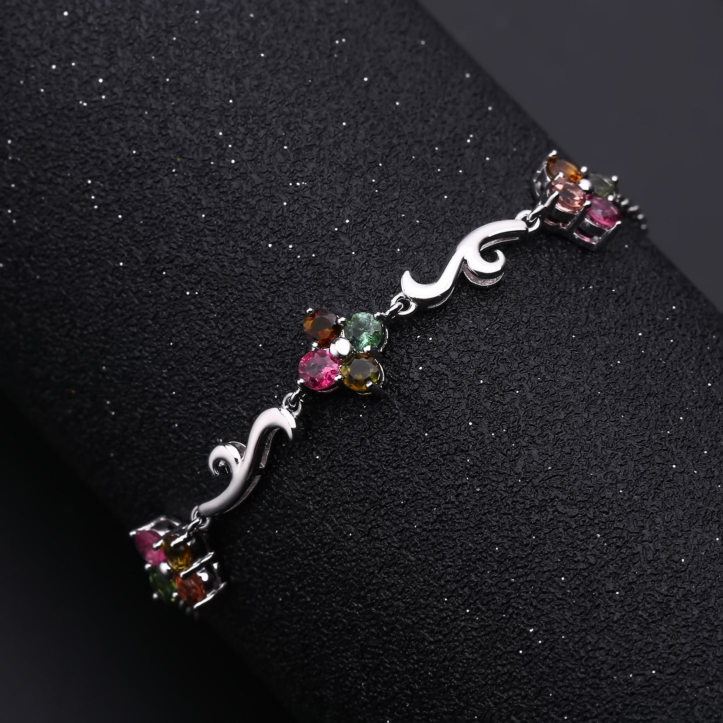 New Design Natural Tourmaline Bracelet for Women Creative Princess Temperament s925Silver Inlaid Natural Gemstone Bracelet
