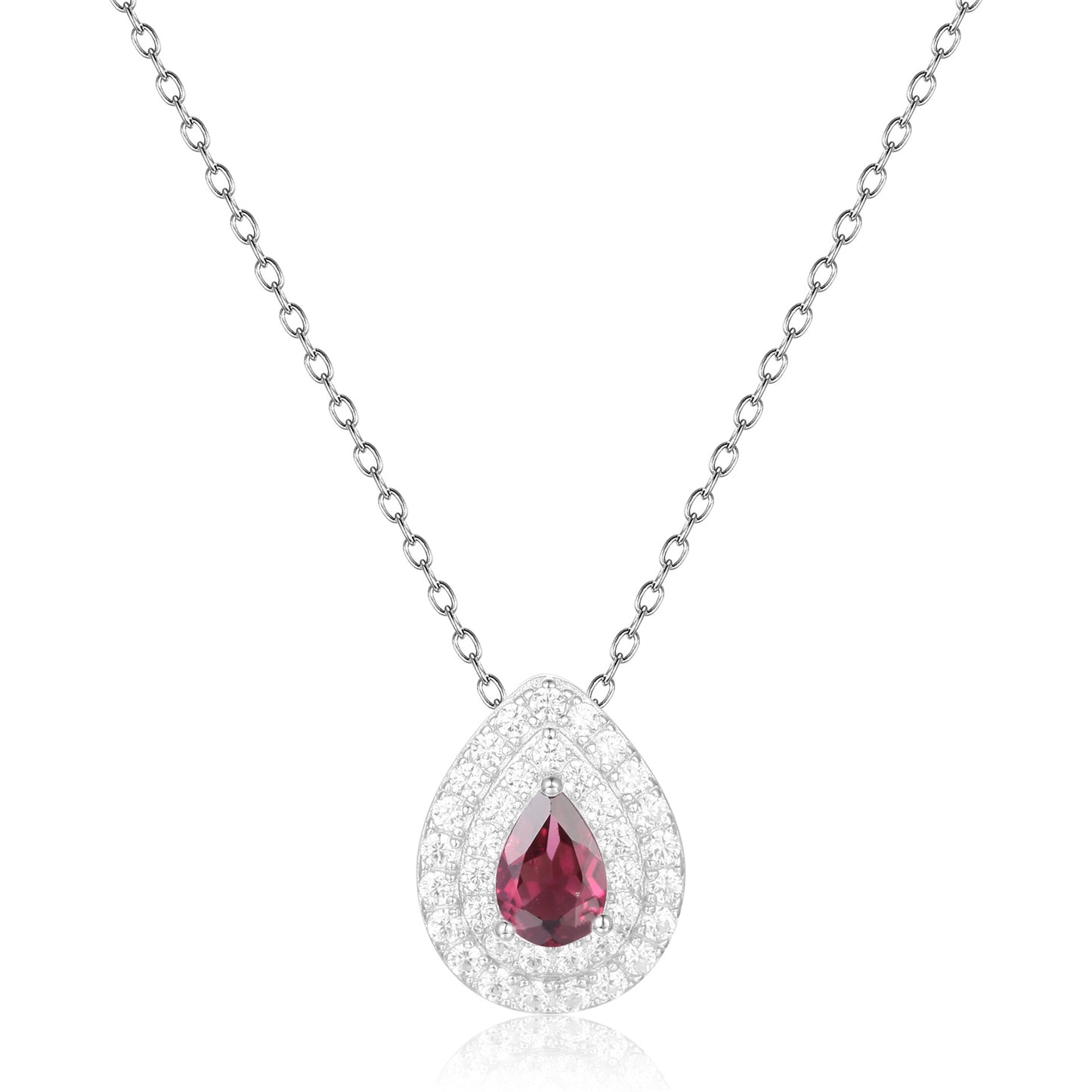 New Fashion Design Light Luxury Gemstone Necklace French Romantic s925Silver Inlaid Natural Gemstone Necklace Pendant
