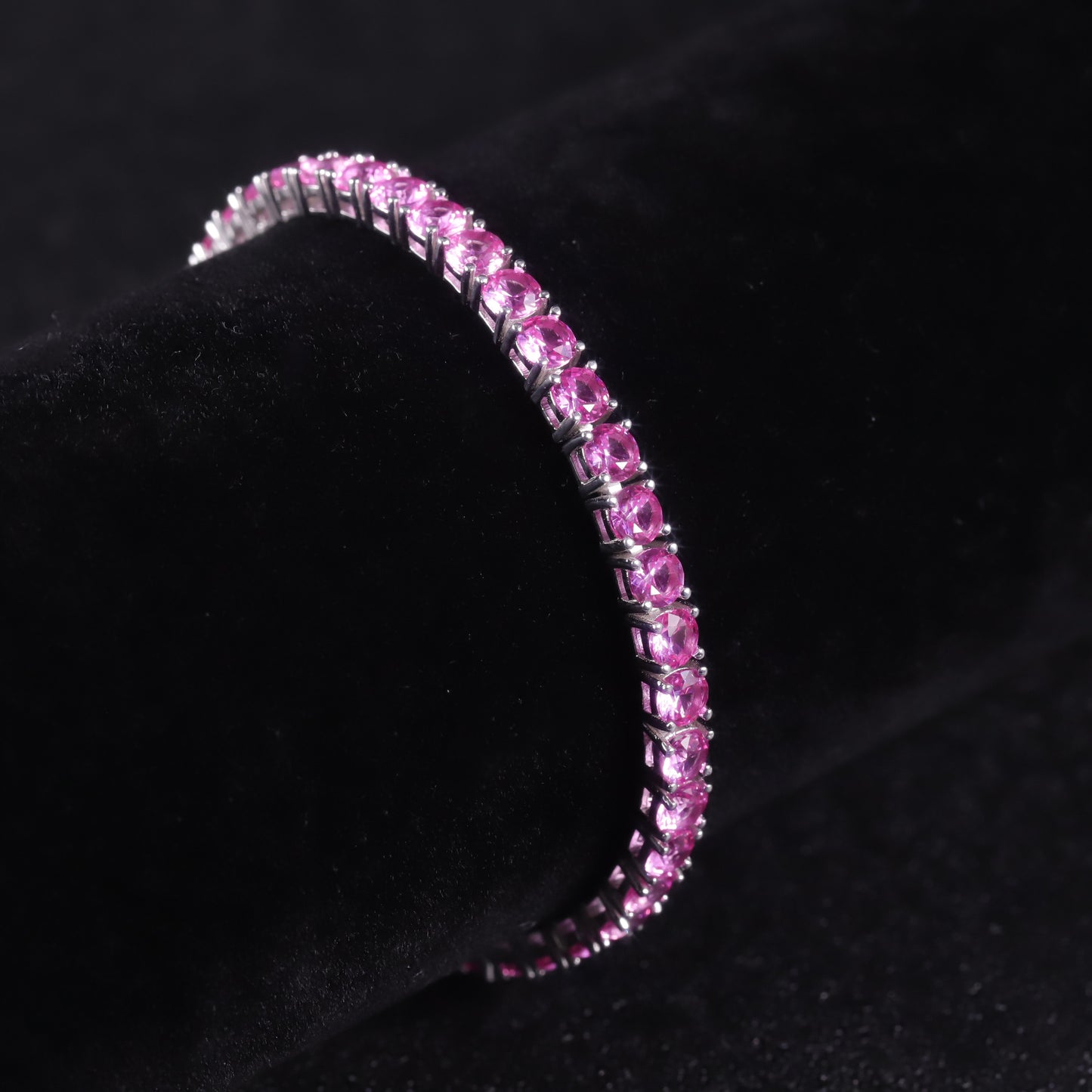 2024Trendy Bracelets3/4/5mm Tennis Chain s925Sterling Silver Inlaid Red Sapphire Moissanite Bracelet