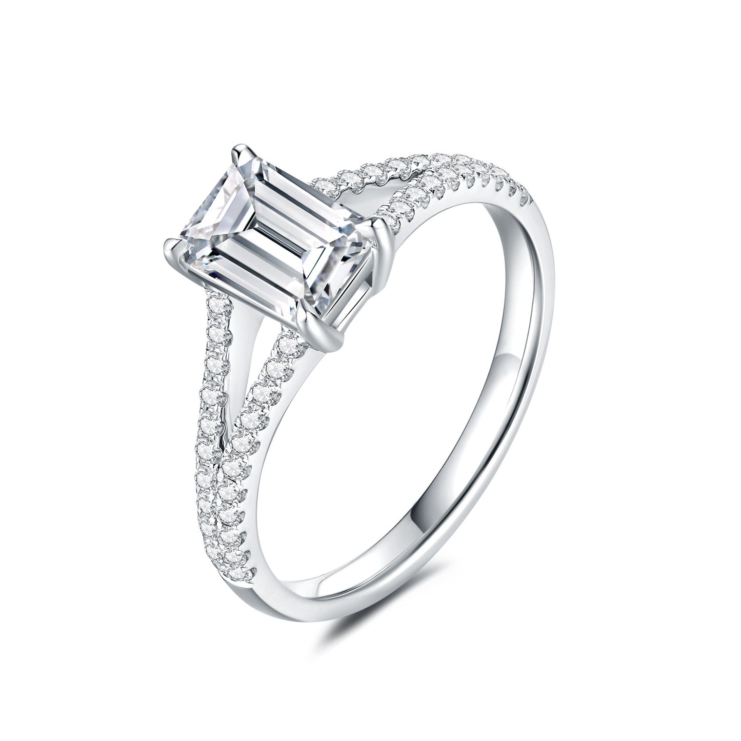 Fashion High Version18k Gold Inlaid Cultivated Diamond Engagement Ring1Carat Genuine Diamond White Gold Ring k Gold Ring Foreign Trade