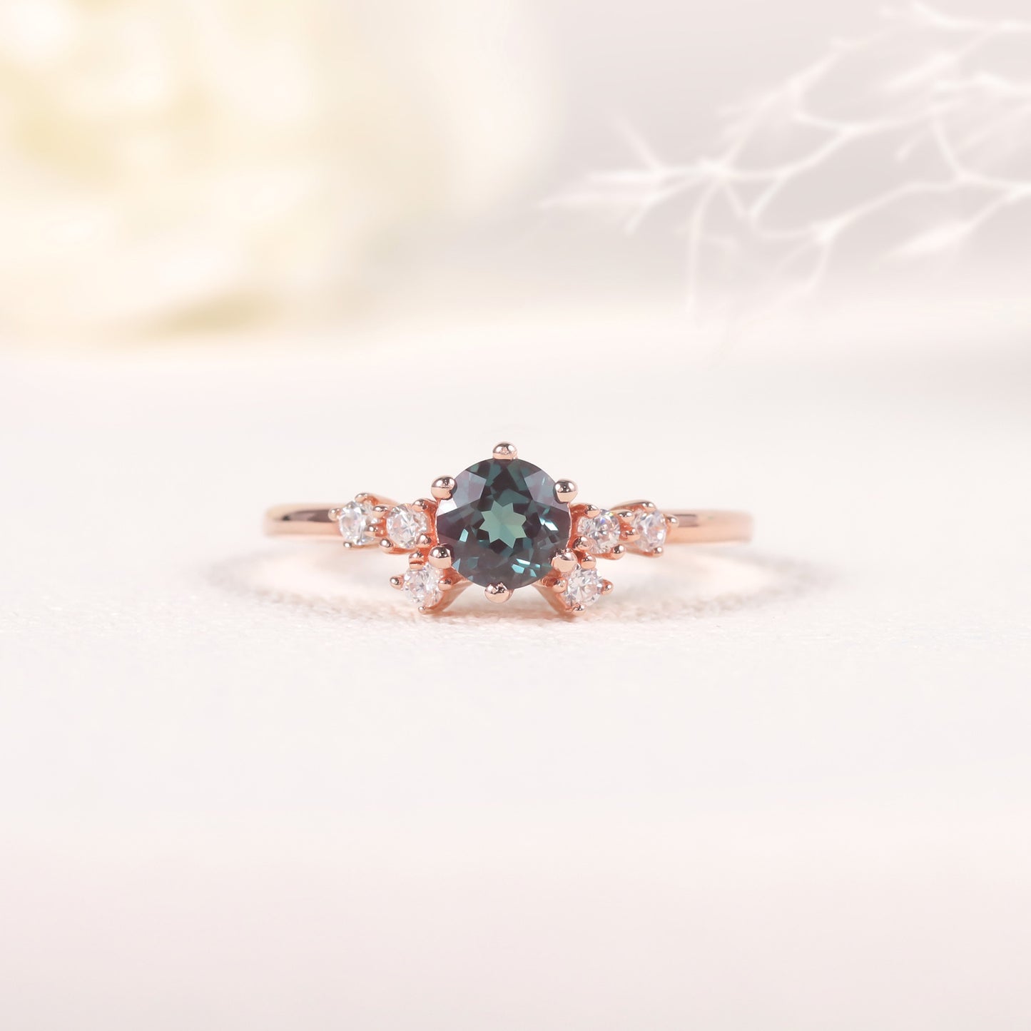 Minimalist Fresh Style Shifting Stone Ring s925Silver Inlaid Synthetic Alexandrite Gemstone Ring TikTok