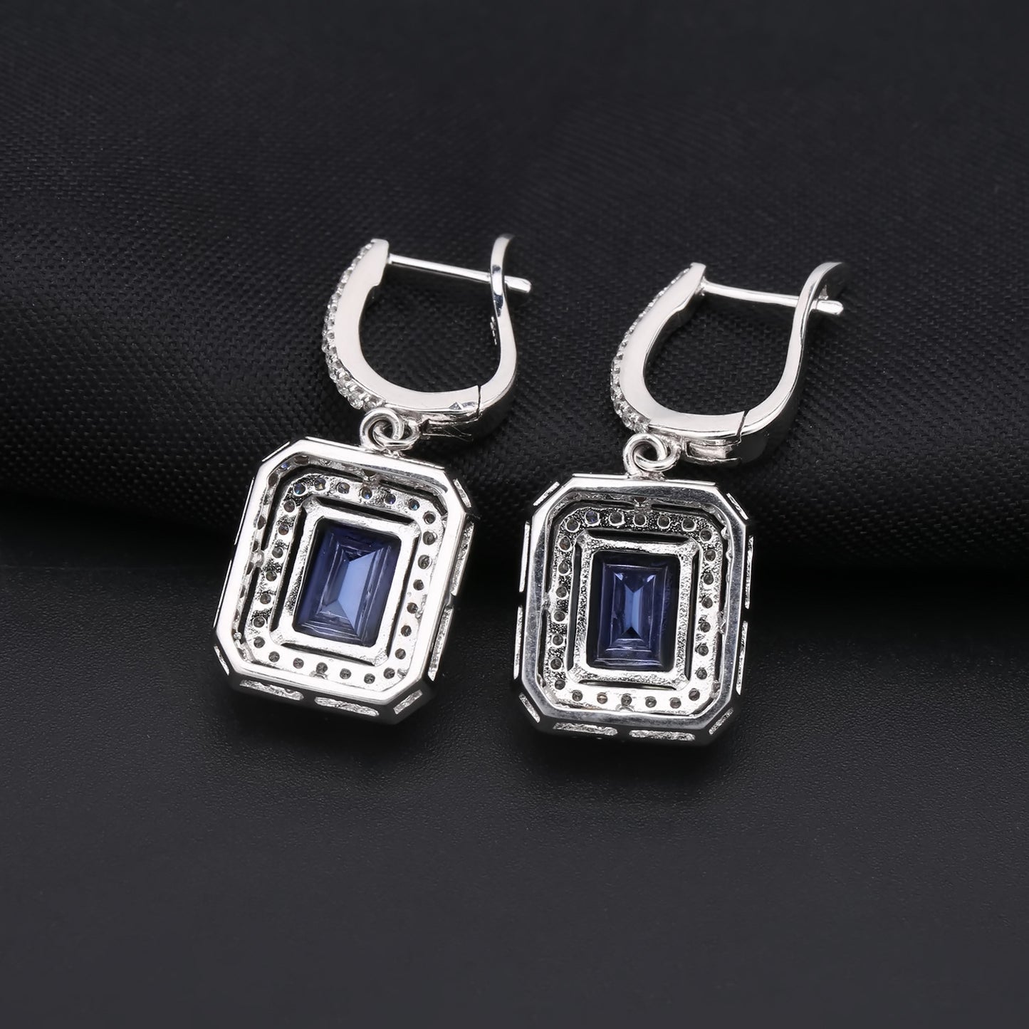 Luxury Fashion Colorful Gem Earrings High-Grade Personality s925Silver Coated Crystal Gemstone Earrings Earrings