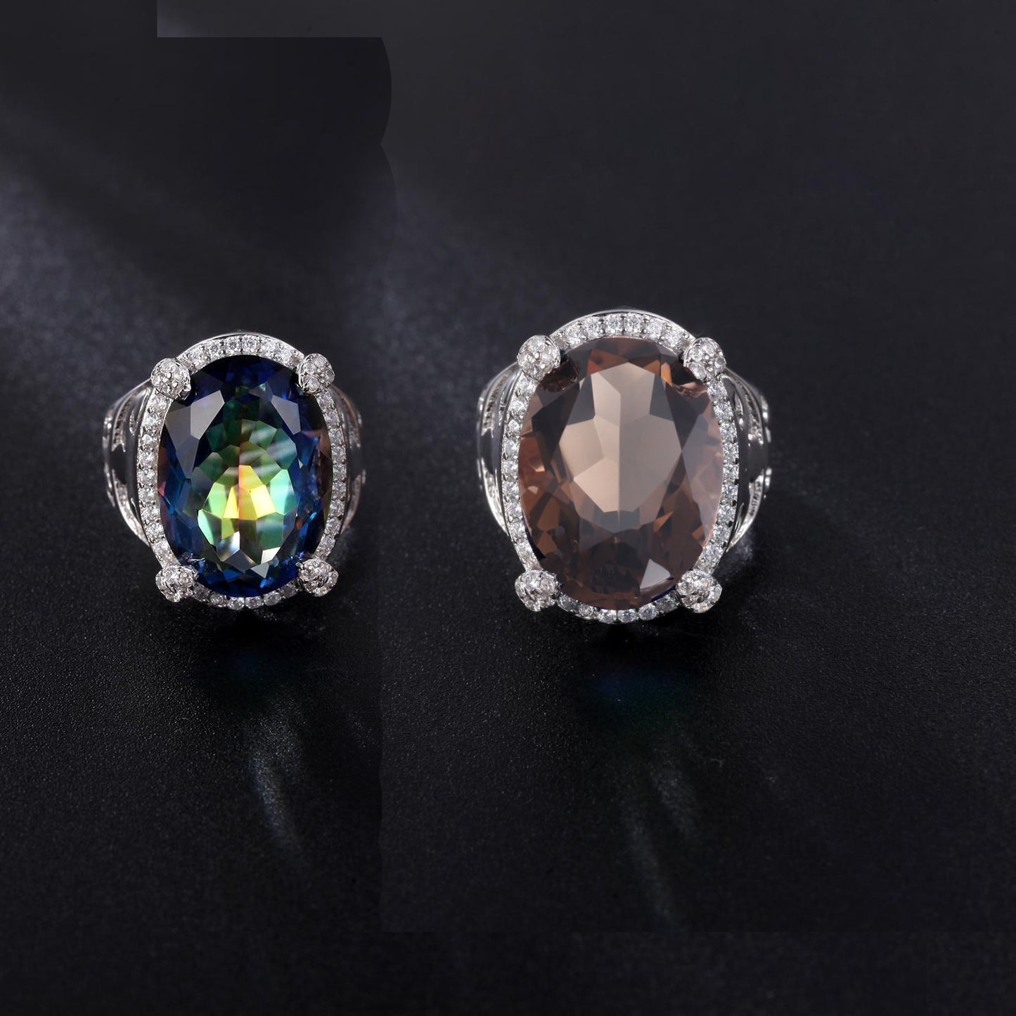 s925Silver Natural Citrine Ring Fashionable Luxurious Unique Design High-end Inlay13*18mm Gemstone Ring