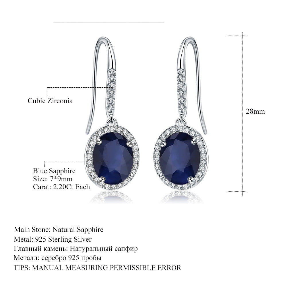 Natural Stone Women's Earrings Jewelry Vintage Personality s925Silver Inlaid Yellow Crystal Earrings Gemstone Drop Earrings