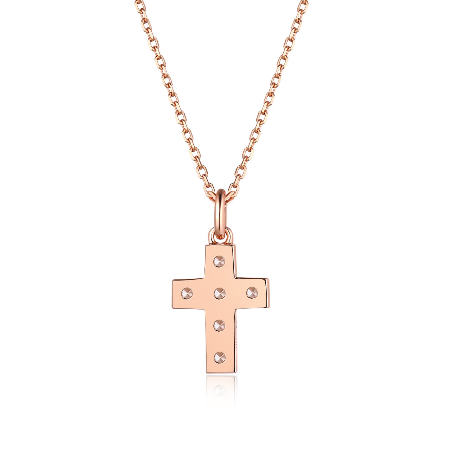 Personality Cross18k Gold Inlaid Cultivated Diamond Necklace Gold Necklace Lucky Series Rose Gold k Gold necklace