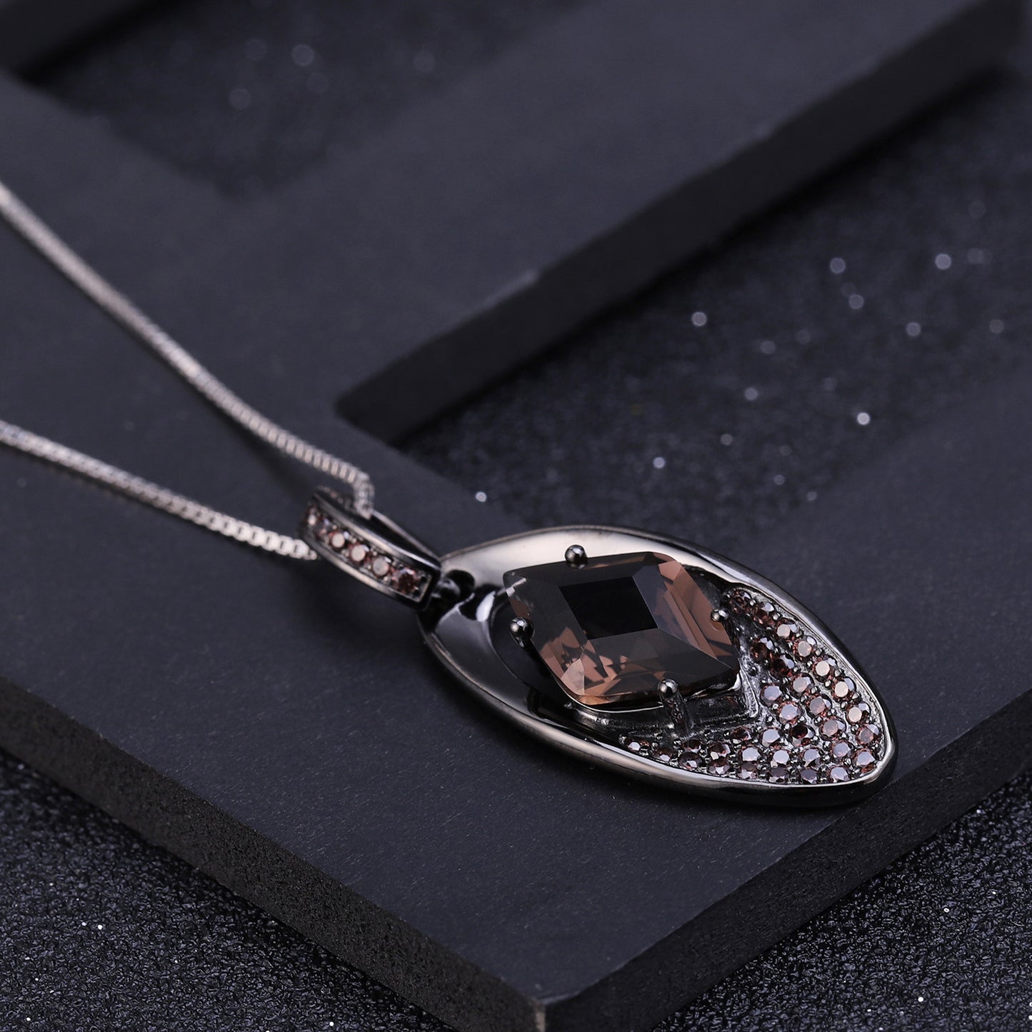 Italian Craft Original Designer Gemstone Necklace Jewelry925Silver Natural Gemstone Citrine Necklace Pendant