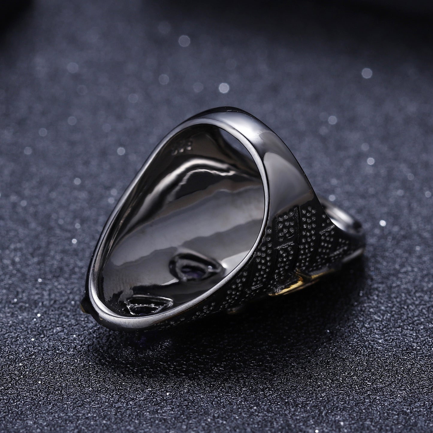 High-end Designer Gemstone Ring Georgia Personality s925Silver Inlaid Natural Topaz Ring