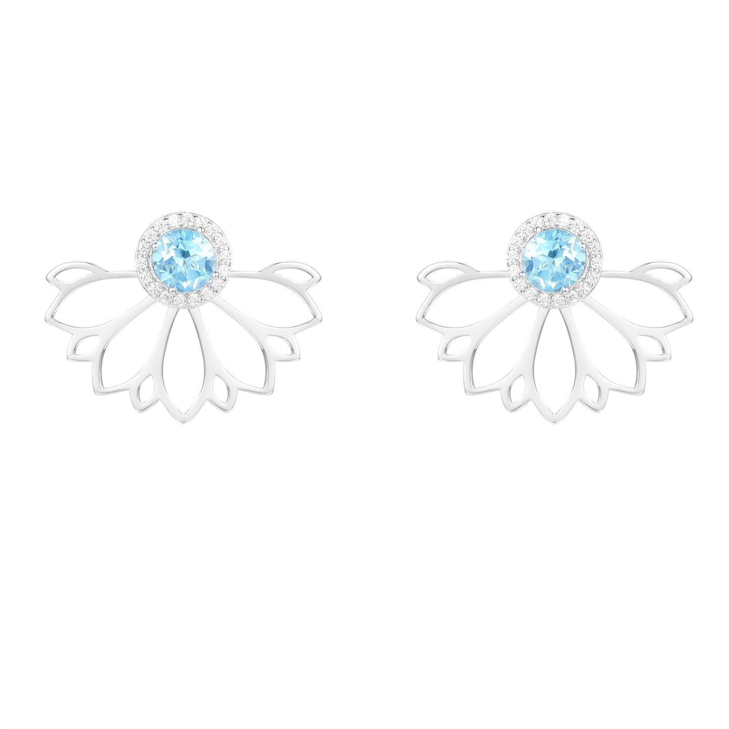 New Creative Design Natural Topaz Earrings French Romantic Style s925Silver Inlaid Natural Gemstone Earrings