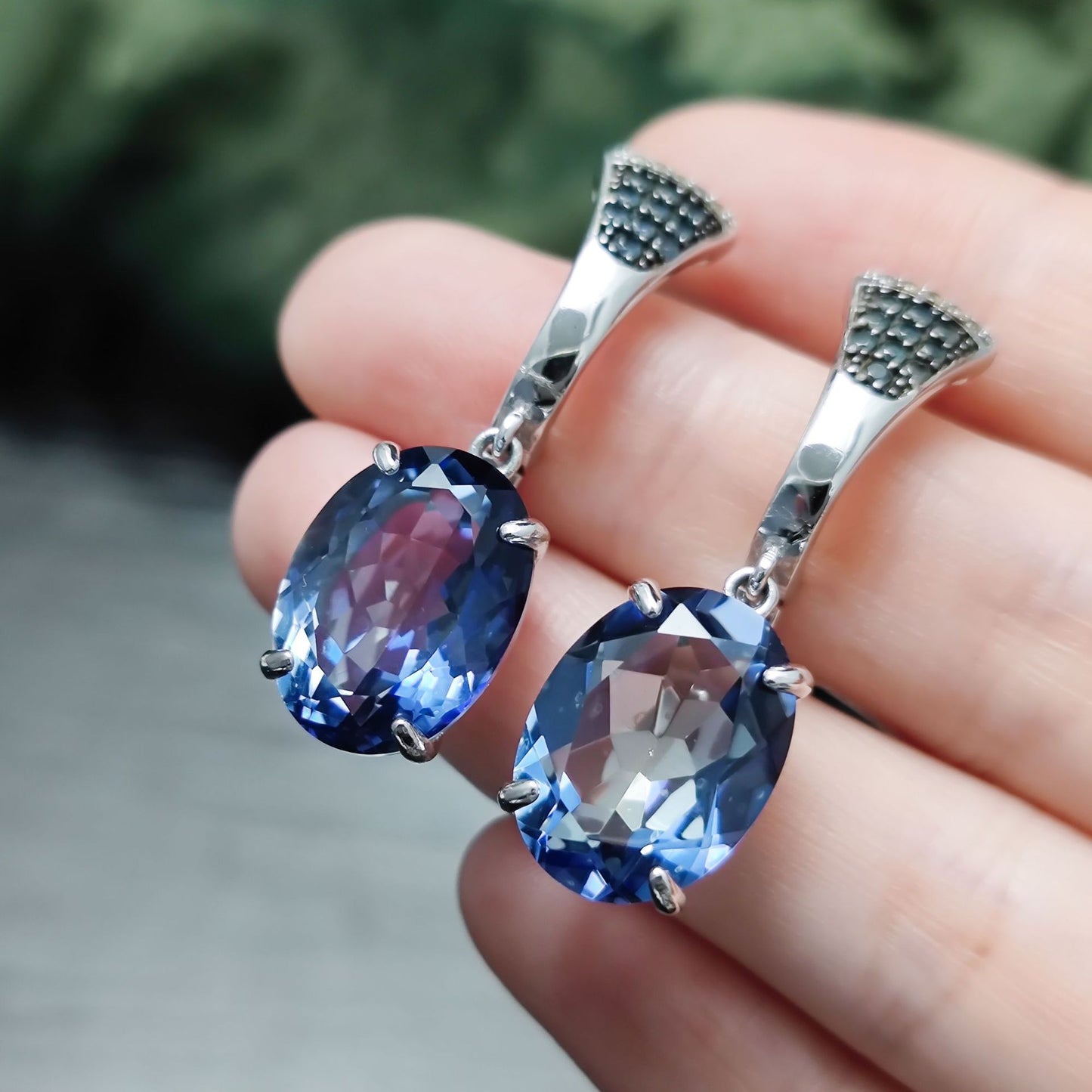 Elegant Retro Crystal Earrings s925Sterling Silver Inlaid with Colorful Crystals9Carat Earrings for Women Trendy