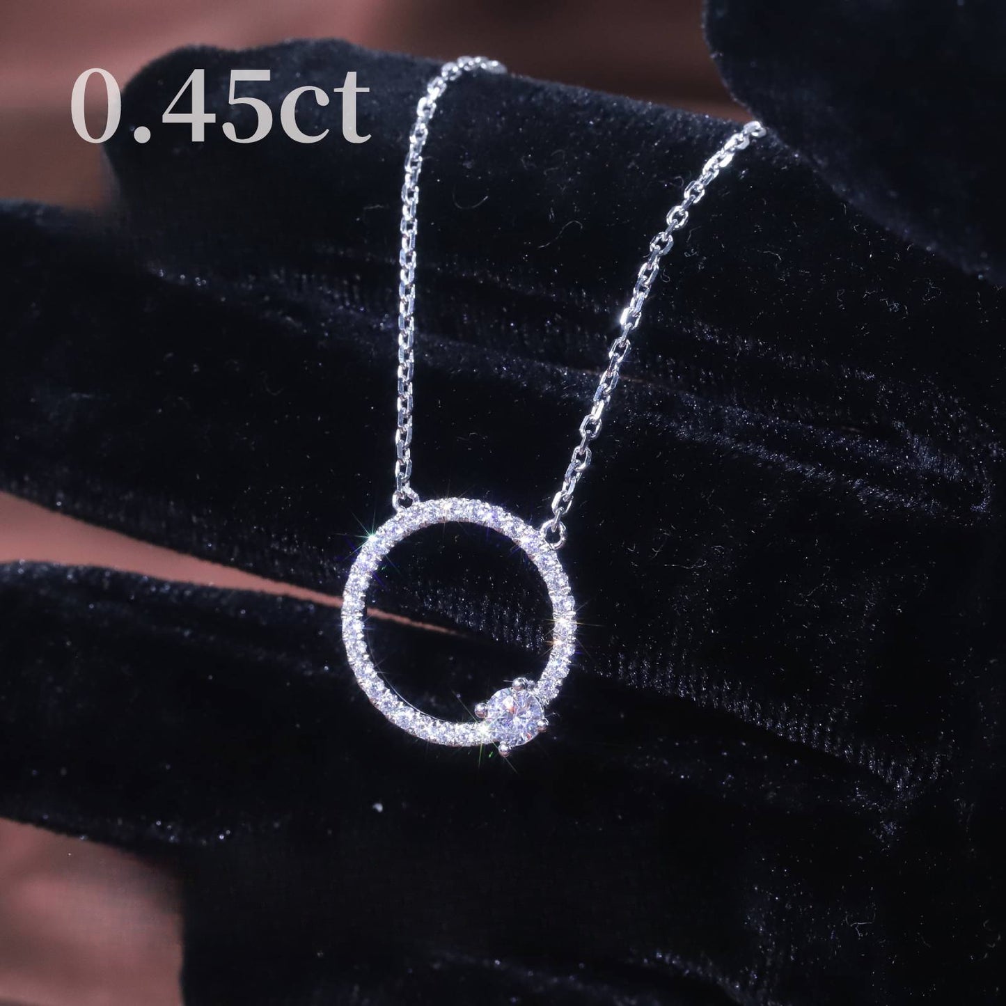 Minimalist Elegant Light Luxury Jewelry Full Body9/10/14/18k White Gold Clavicle Chain Crushed Diamond Cultivated Diamond Necklace