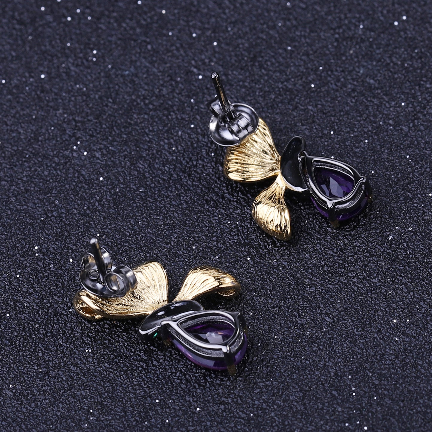 Secret Garden Designer Butterfly Earrings Natural Wind s925Silver Natural Gemstone Amethyst Earrings Drop Earrings