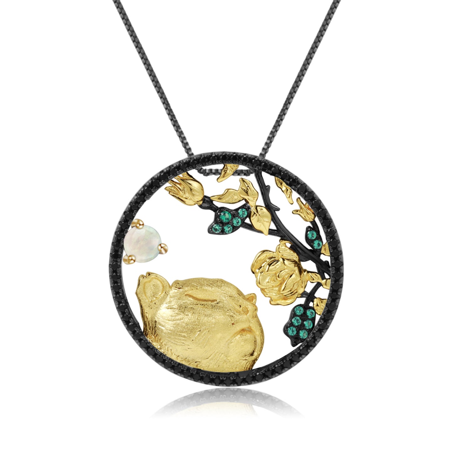 Designer Element Pendant Twelve Zodiac Series2022Year of the Tiger s925Silver Natural Gemstone Necklace Pendant