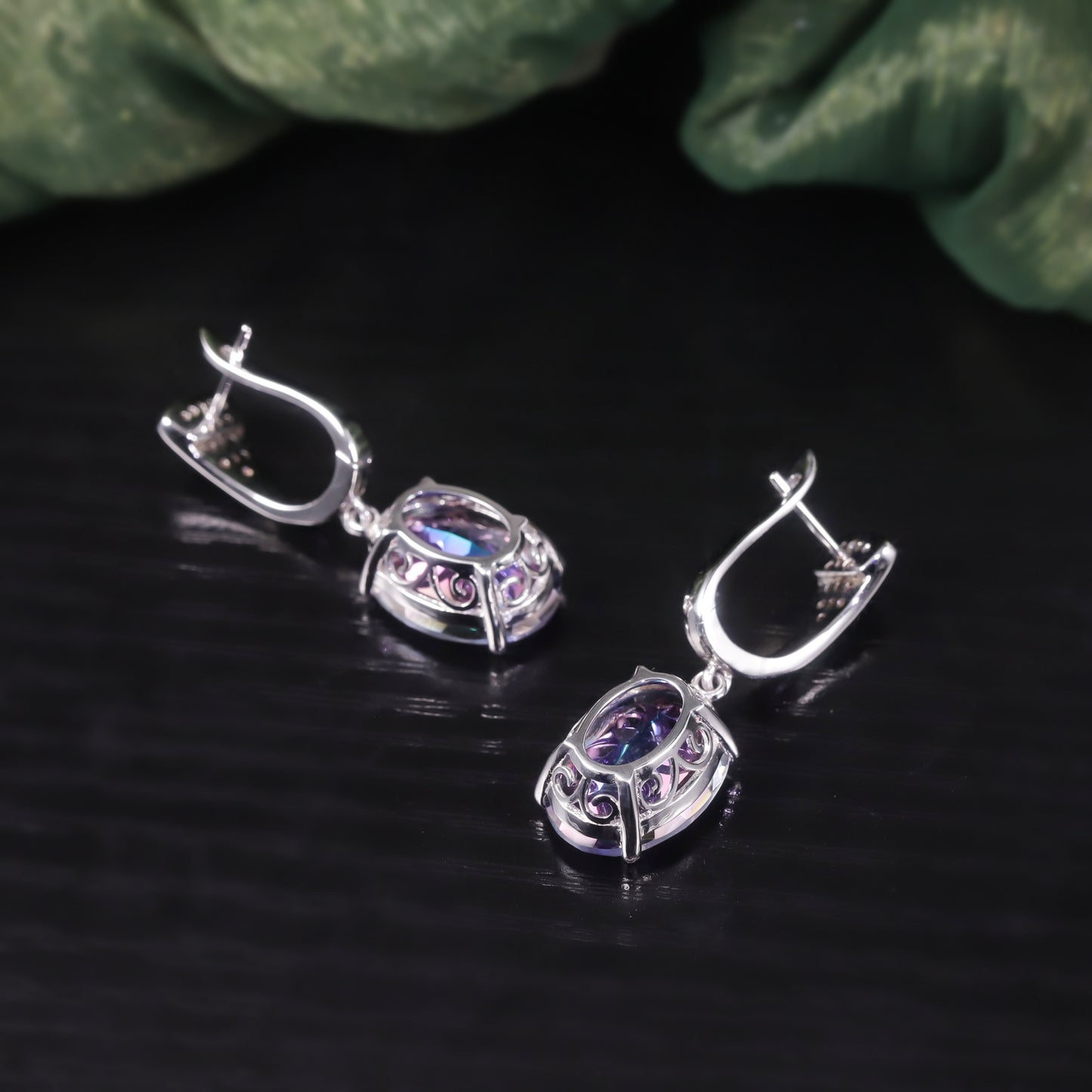 Elegant Retro Crystal Earrings s925Sterling Silver Inlaid with Colorful Crystals9Carat Earrings for Women Trendy