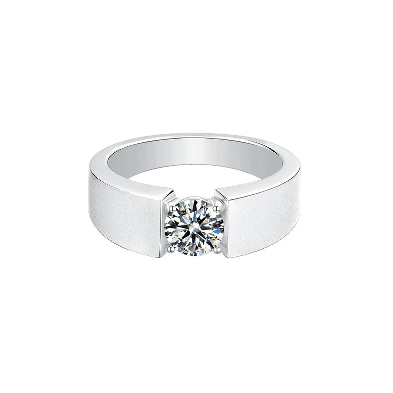 Affordable luxury fashion GRA Certificate Moissanite Men's Ring Personality s925Silver Inlay1Carat Moissanite Ring