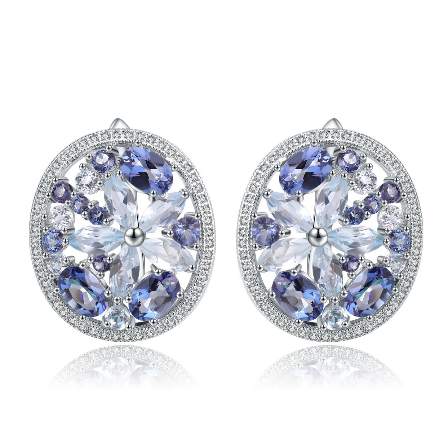 Natural Topaz Stud Earrings Earrings Luxurious and Sophisticated Sense of Personality s925Sterling Silver Natural Gemstone Earrings Eardrops