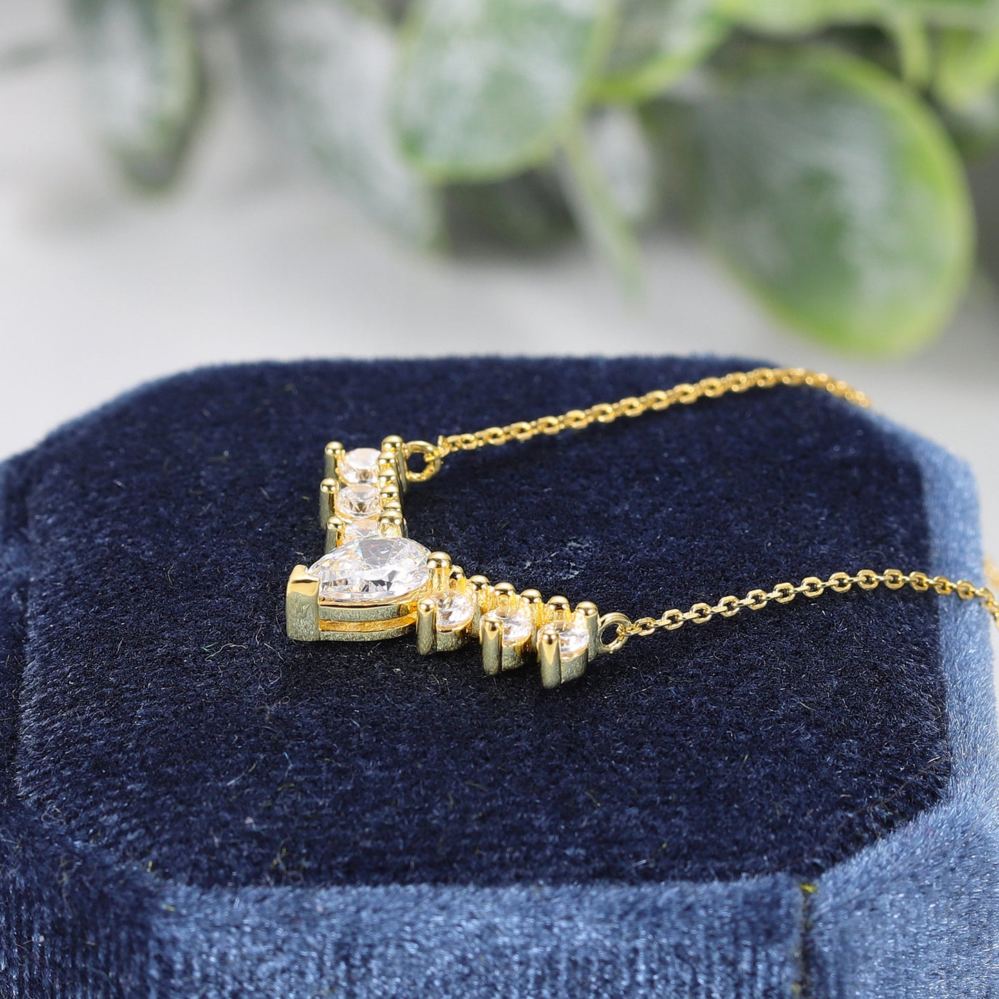 Moissanite Pendant Korean Style ins Elegant Collarbone Chain Full Body10/14/18k White Gold Rose Gold Yellow Gold Necklace