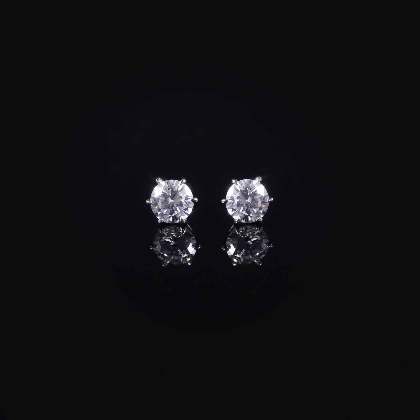 Foreign Trade18k Gold earrings with six claws0.5Carat Moissanite Earrings9/10/14k Gold Earrings Platinum Studs