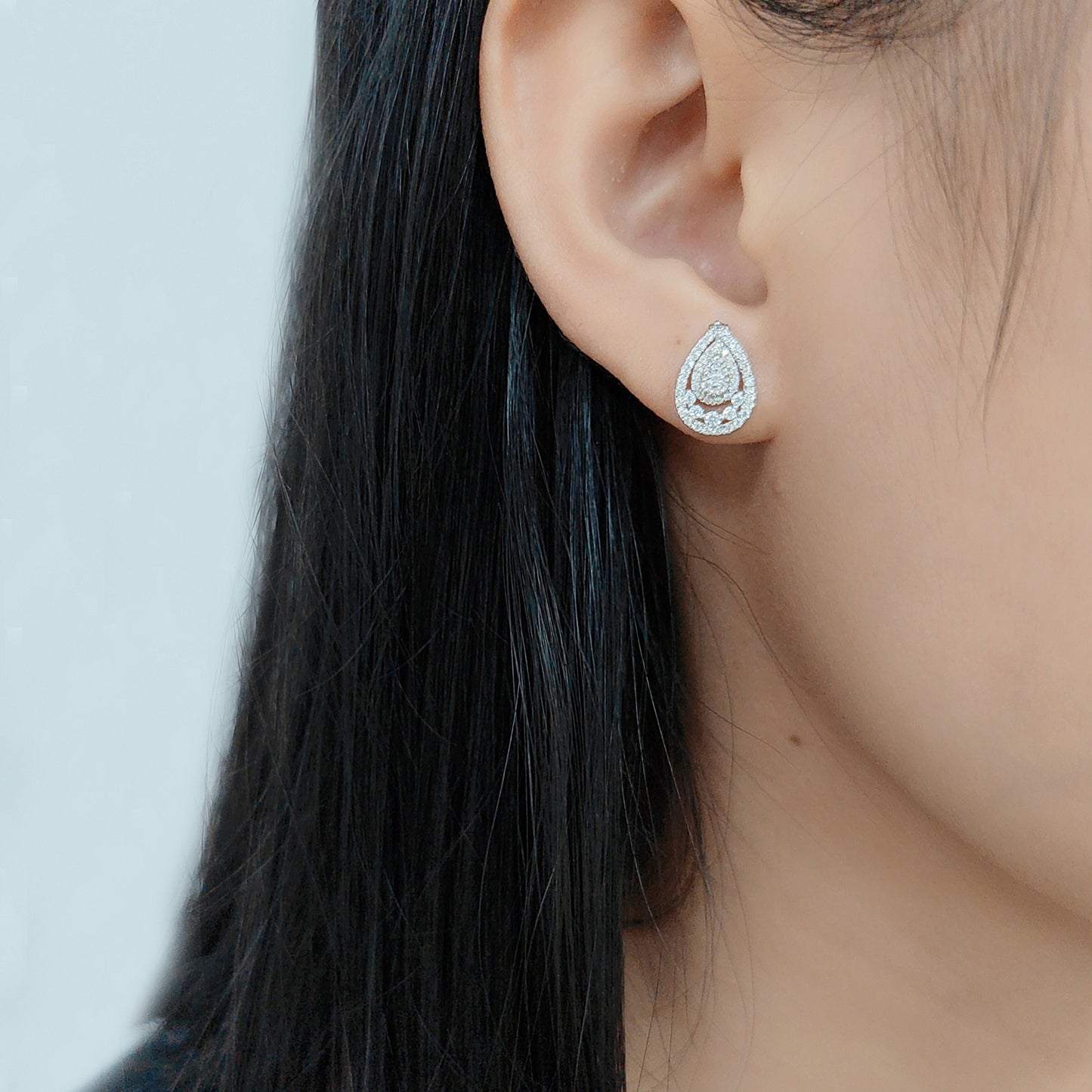 Versatile Luxurious Cluster Diamond Earrings with Multiple Wearing Styles9/10/14/18k Gold Cultivated Diamond Earrings