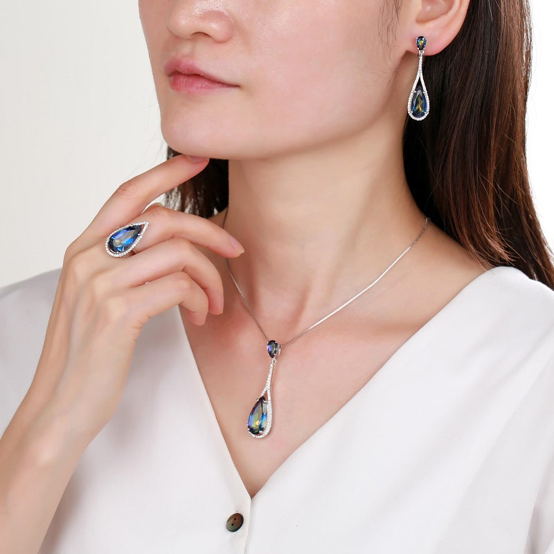 Direct Supply Designer Jewelry Pendant Necklace Fashion Colorful Gemstone Crystal Necklace Pendant