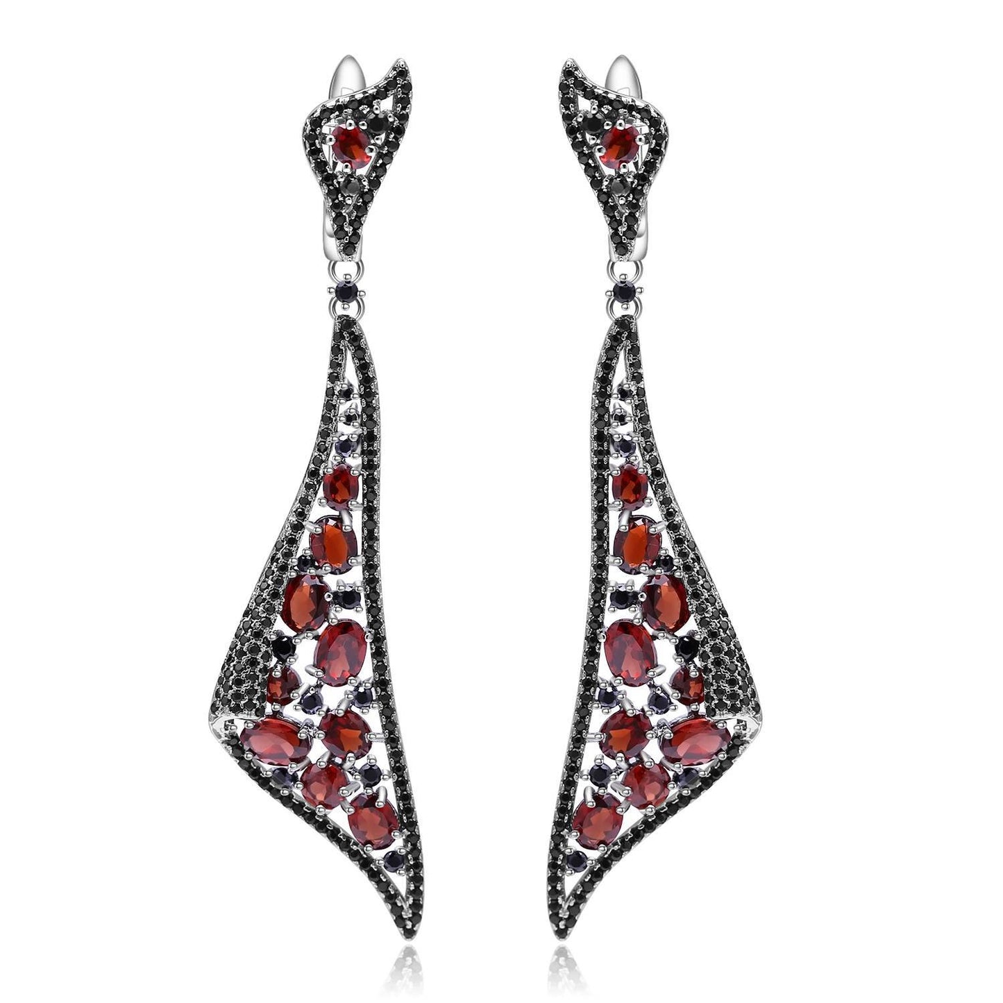 Designer Gemstone Long Earrings Luxurious Russian Vintage Jewelry s925Silver Natural Peridot Earrings