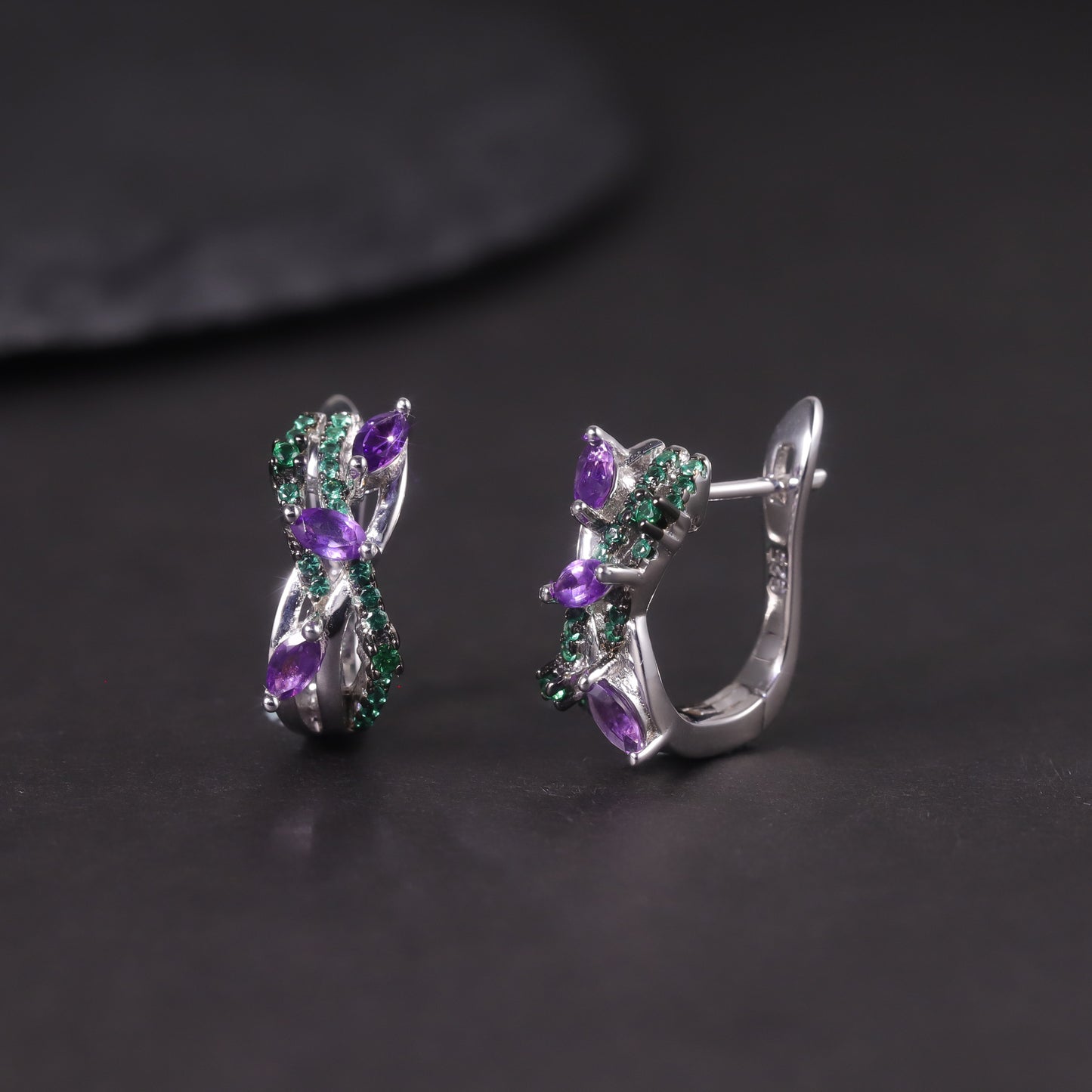 New Design Sense Natural Topaz Earrings s925Silver Cluster Garnet Peridot Amethyst Gemstone Earrings