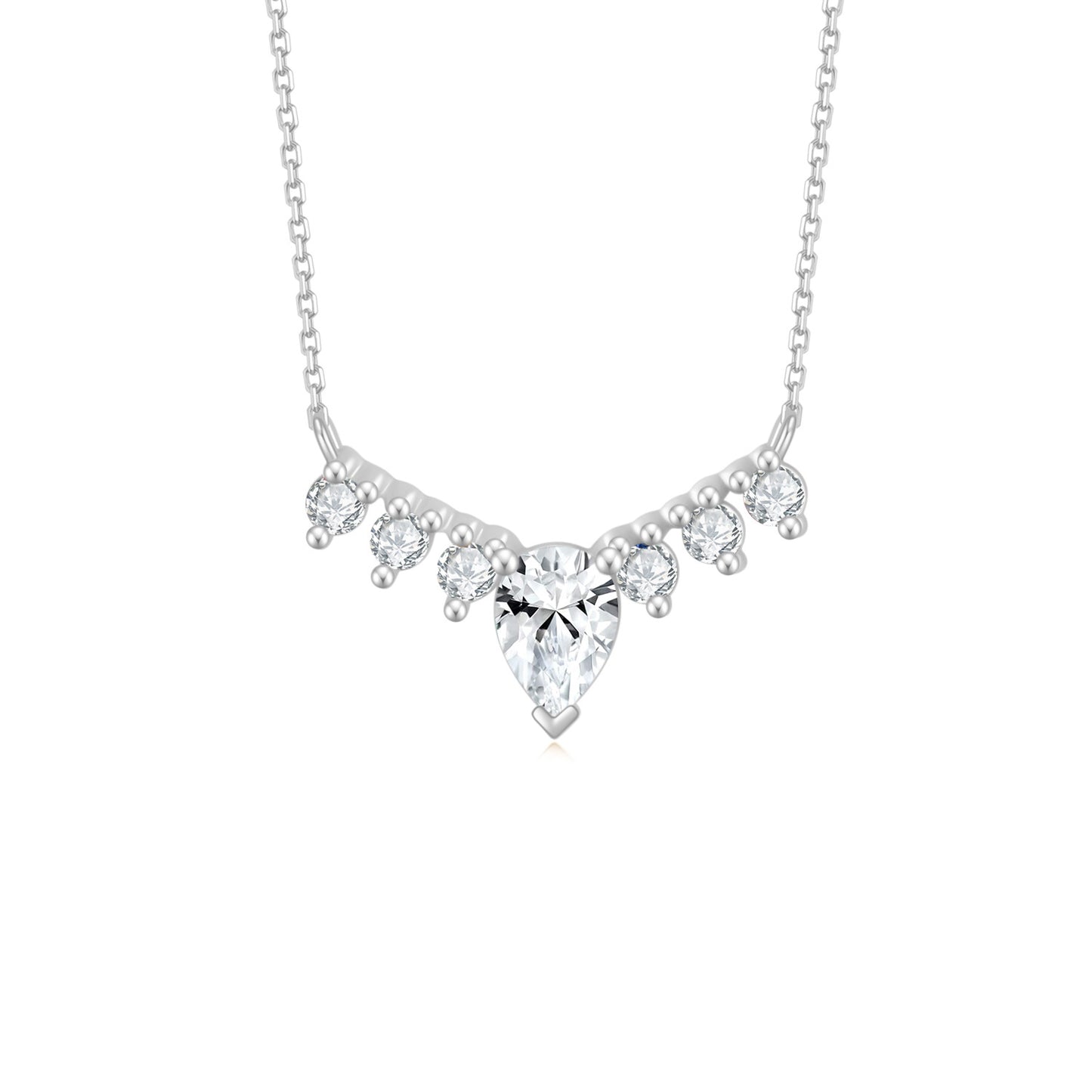 Moissanite Pendant Korean Style ins Elegant Collarbone Chain Full Body10/14/18k White Gold Rose Gold Yellow Gold Necklace