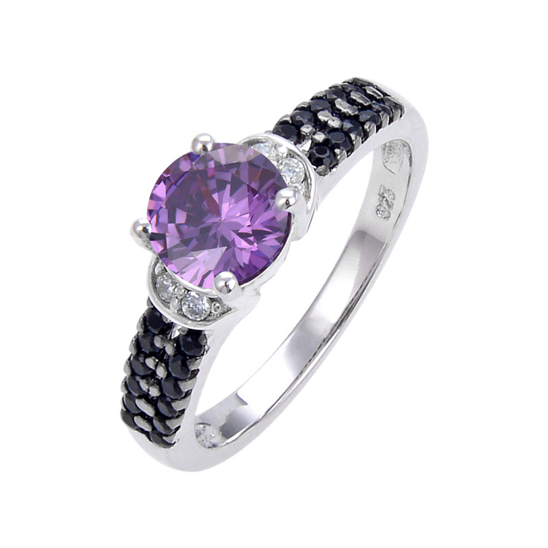 Popular Natural Crystal Ring s925Sterling Silver Sapphire Ring Colorful Gemstone Ring Niche