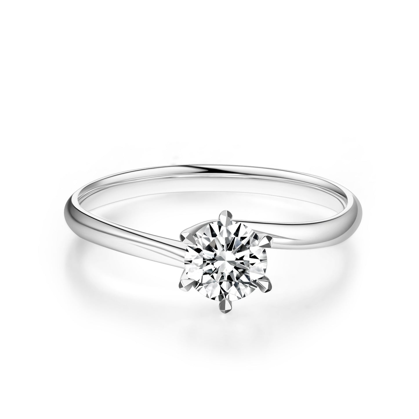 Sense of Design18k Golden Wedding Ring1Lab Grown Diamond Au750Ring Setting Genuine Twist Arm k Women's Gold Ring