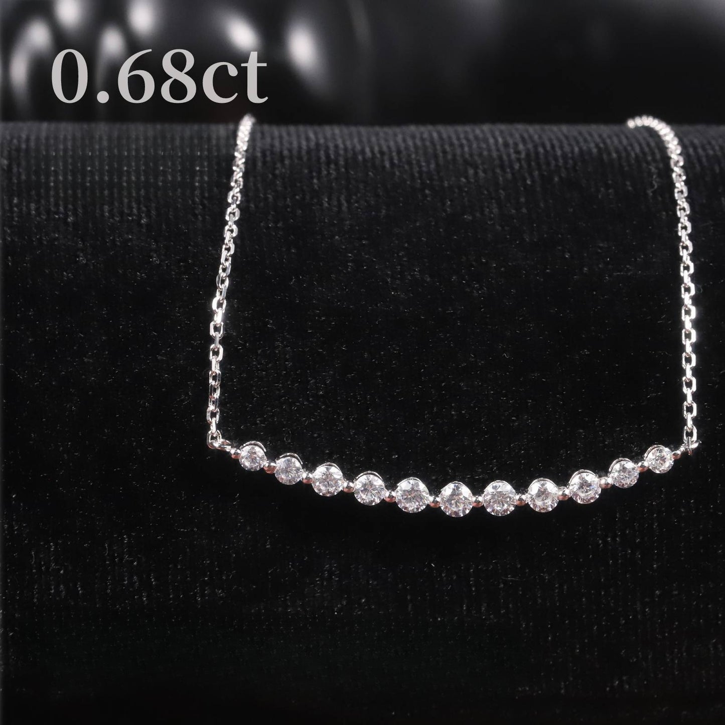 Cool Style Autumn Winter High-end One-word Clavicle Chain CVD/HPHT Lab-grown Diamond9/10/14/18k Gold necklace