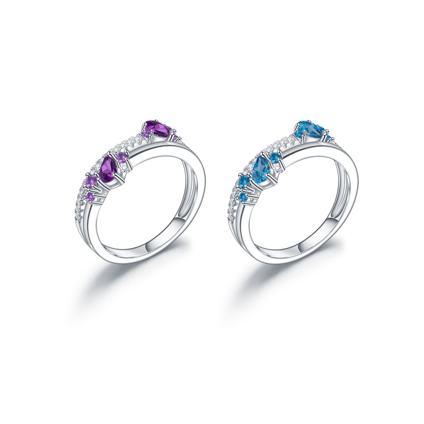 Design Sense Light Luxury High-end Natural Amethyst Ring Prosperous Series s925Silver Inlaid Gemstone Ring