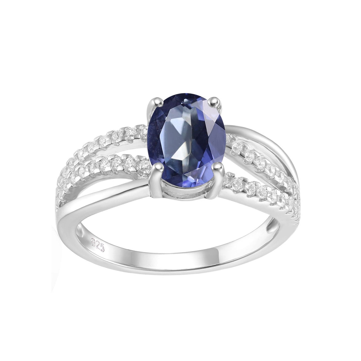 Manufacturer In-Stock Natural Stone Ring for Women Fashion Temperament s925Silver Inlaid Colorful Gemstone Crystal Ring