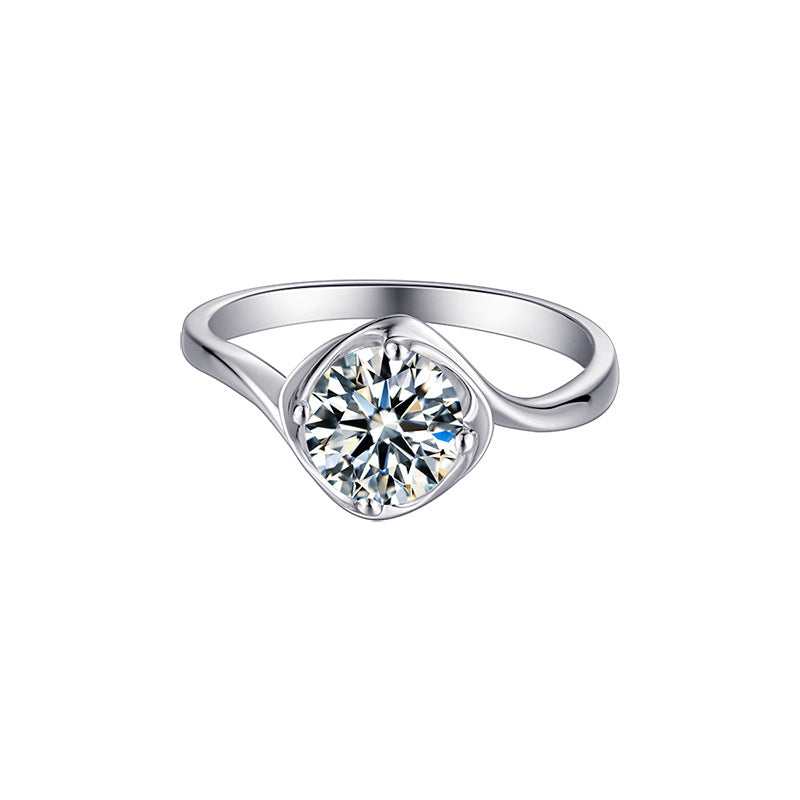 1Carat Moissanite Wedding Ring Simple Fashion Minimalist Style Jewelry9/10/14/18k Gold Rose Gold Yellow Gold Ring