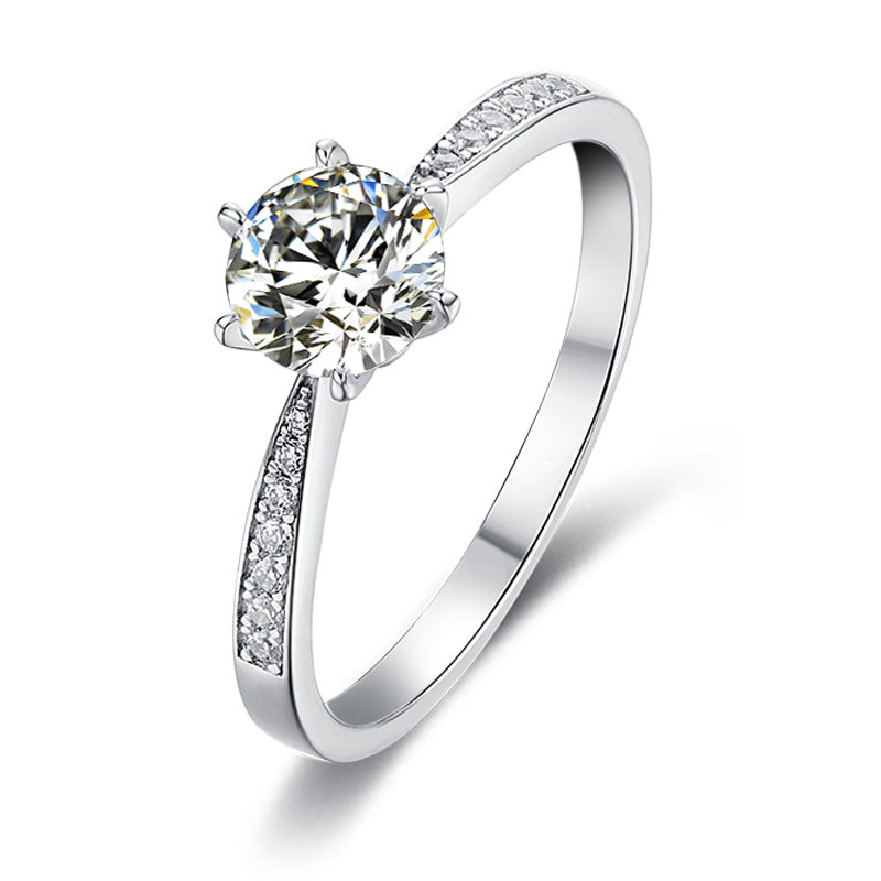 Fashion Moissanite Ring for Women s925Sterling Silver Inlaid1Carat Moissanite Ring High Quality Wedding Ring