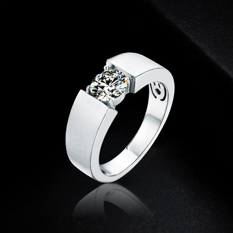 Affordable luxury fashion GRA Certificate Moissanite Men's Ring Personality s925Silver Inlay1Carat Moissanite Ring