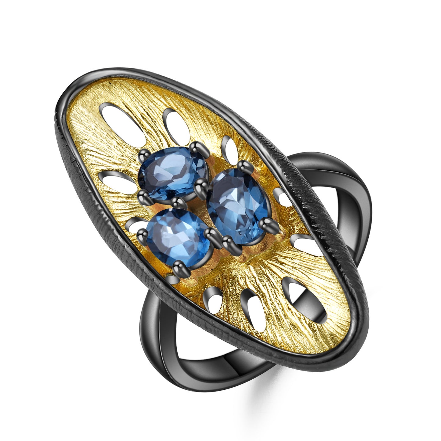 Italian Craft Designer Gemstone Ring Natural, Unique, and High-end Feel925Silver Natural Amethyst Ring
