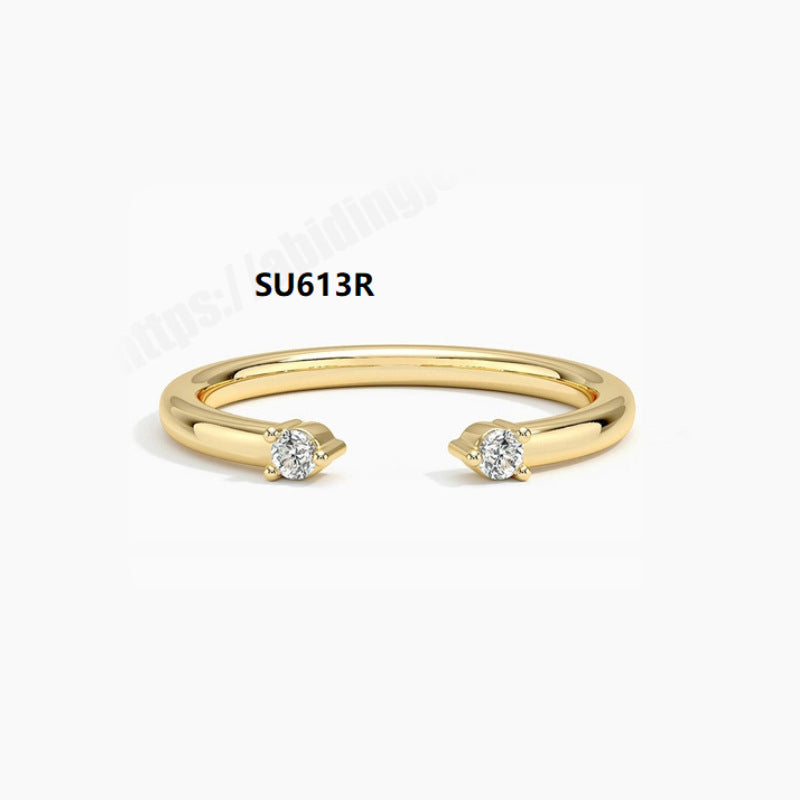 Lightweight Small Ring s925Sterling Silver Moissanite Ring VX Minimalist Layered Ring2024Popular ring