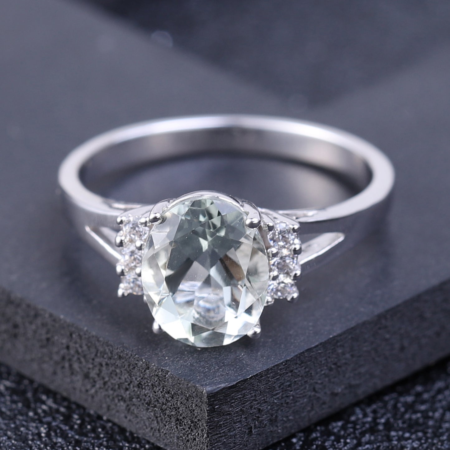 Manufacturer In-Stock Gemstone Silver Ring for Women Vintage Inlaid with Natural Stone s925Silver Crystal Ring