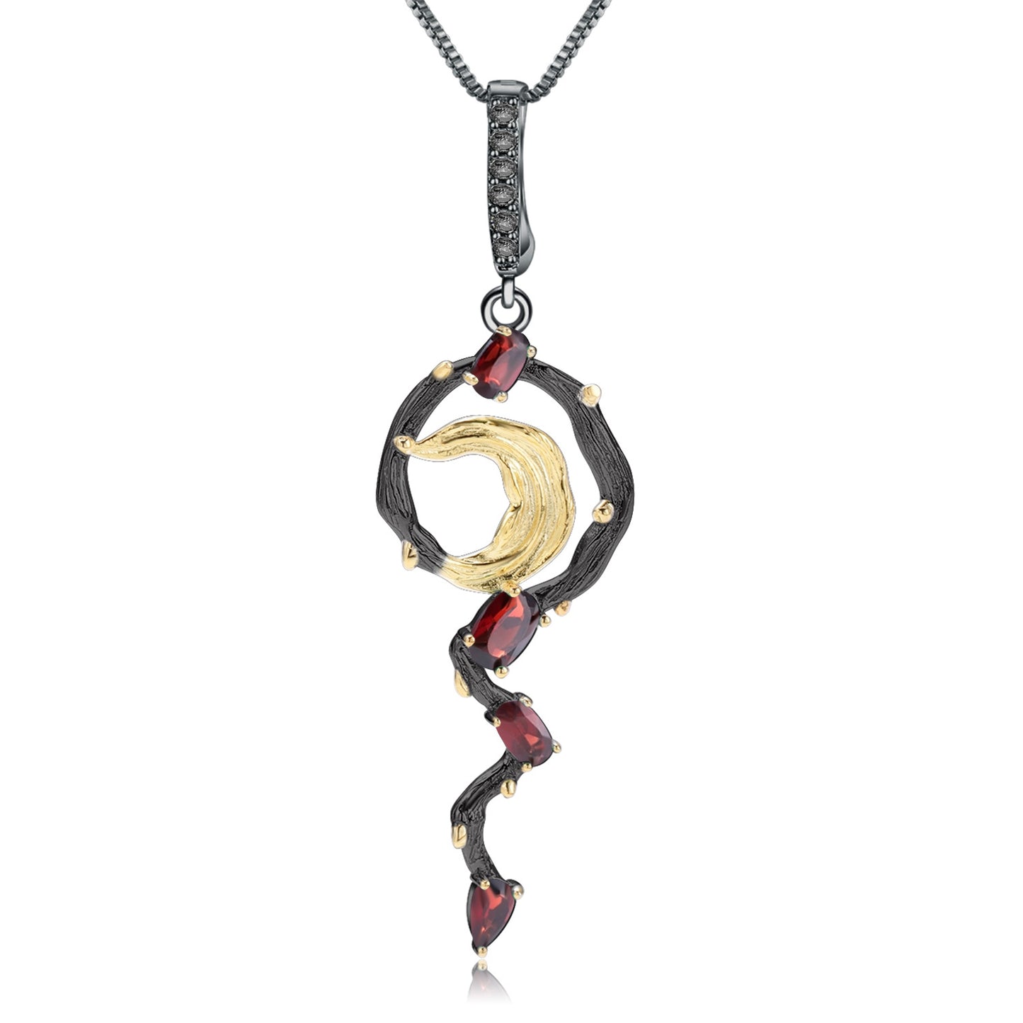 Secret Garden High-End Pendant Natural Style Designer Edition s925Sterling Silver Natural Gemstone Necklace Pendant