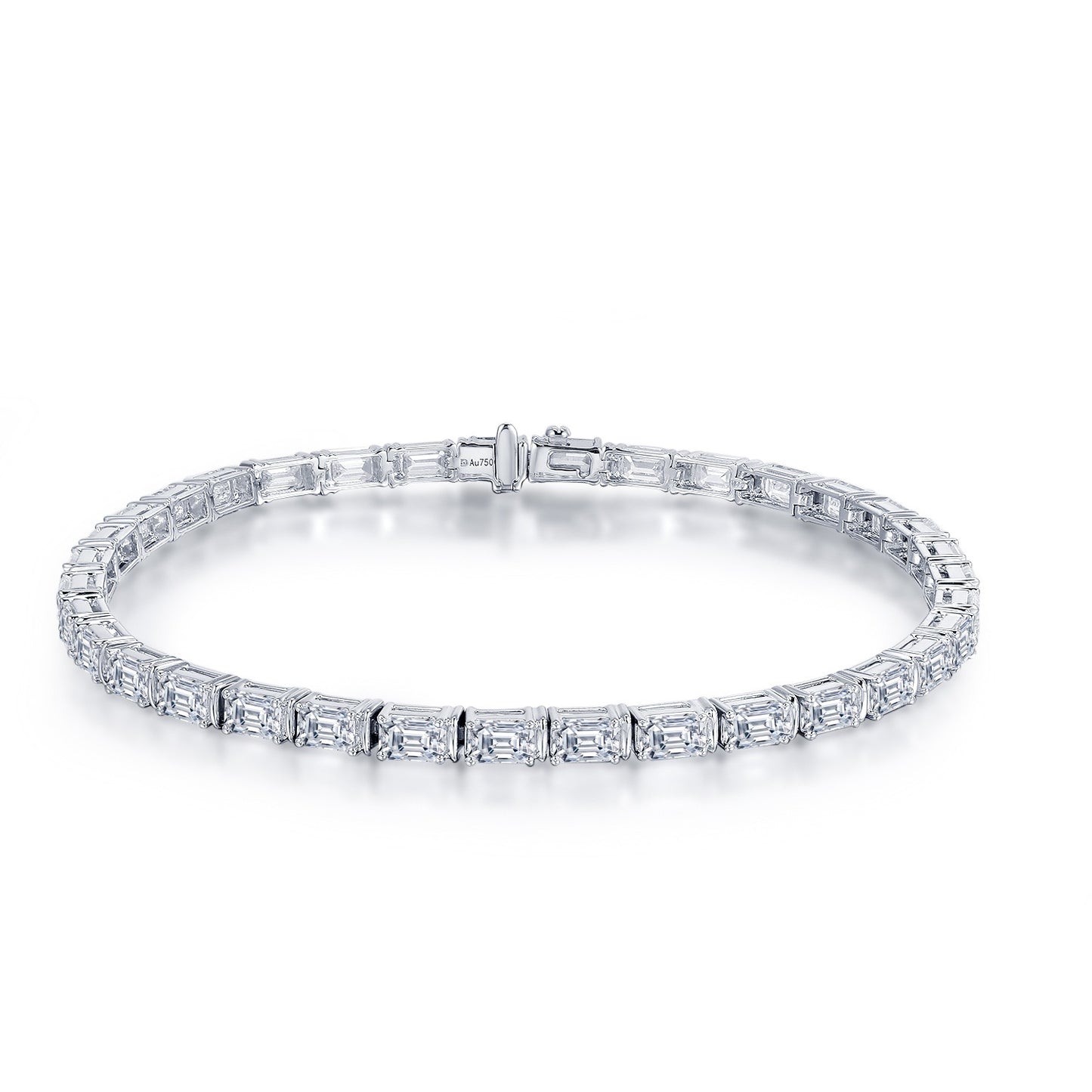 Advanced Sense18k Gold Full Diamond Bracelet Inlaid with Cultivated Diamonds and Emerald Tennis Chain High-end Jewelry0.1Carat Bracelet