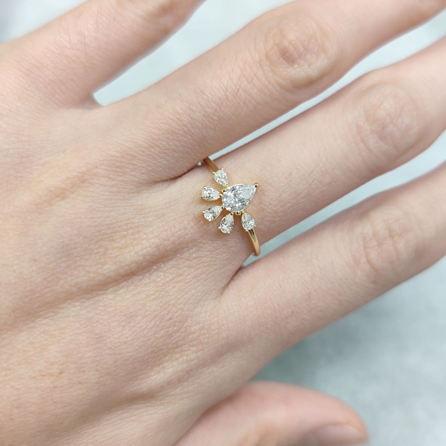 High-Quality Ring s925Sterling Silver Moissanite Gold Dawn Series Small Ring Niche Jewelry