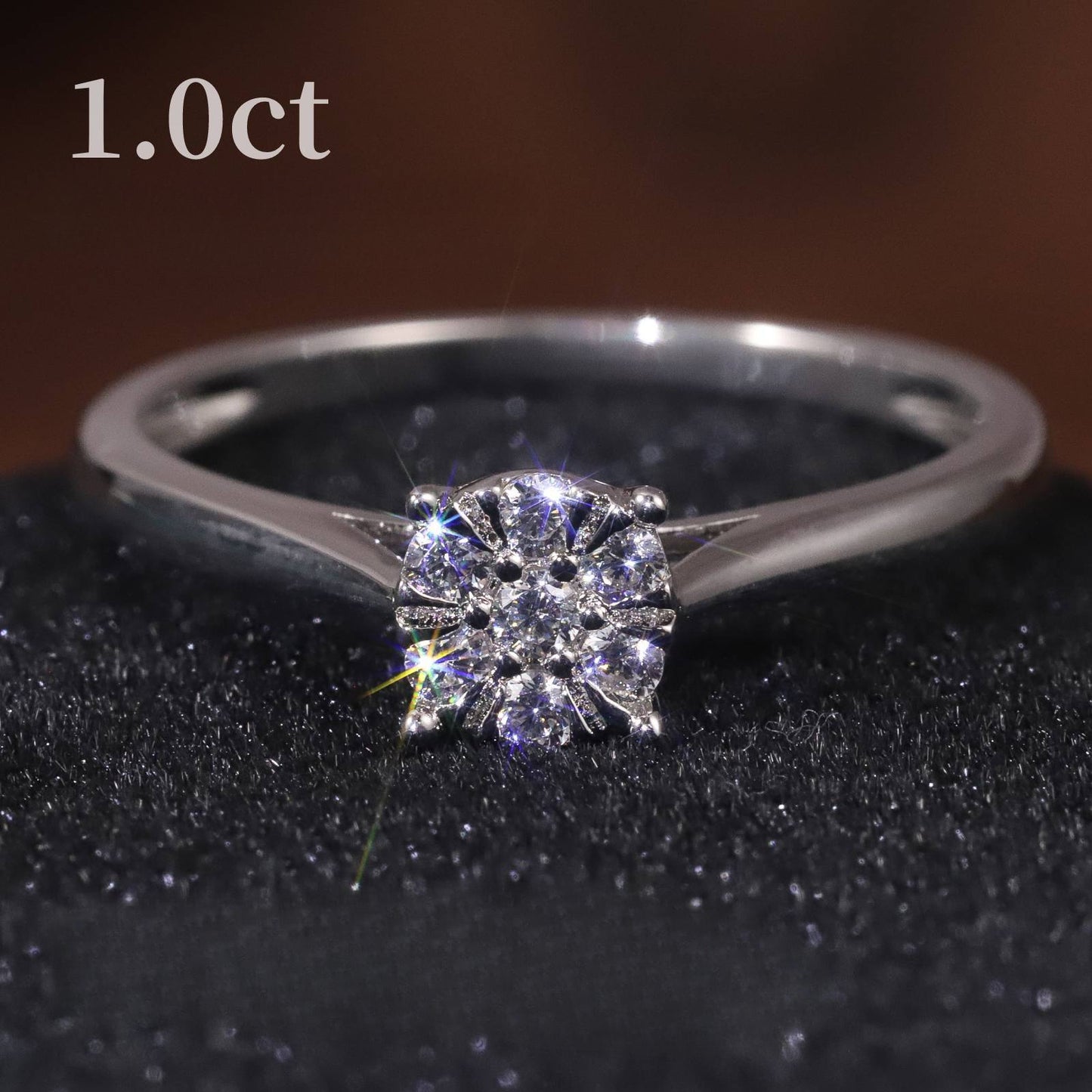 Classic Simple Natural Real Diamond Ring Light Luxury Inlaid Small Diamond Wedding Ring9/10/14/18k Gold Diamond Ring