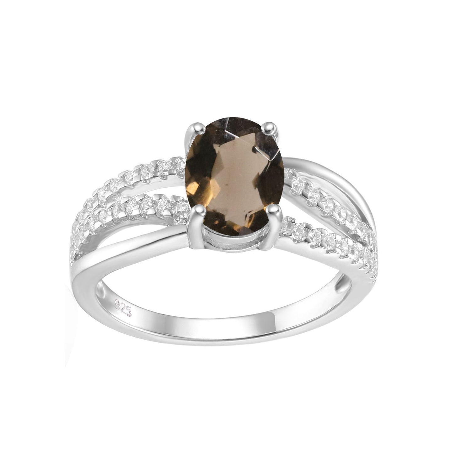 Manufacturer In-Stock Natural Stone Ring for Women Fashion Temperament s925Silver Inlaid Colorful Gemstone Crystal Ring