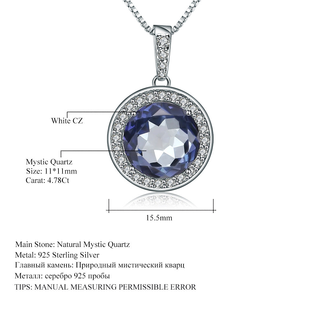Light Luxury s925Silver Green Agate Pendant In Stock Direct Supply Fashion High-end Inlaid Natural Gemstone Necklace Pendant