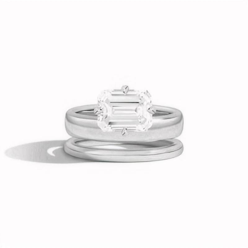 Bright2Carat Moissanite Ring Luxury Gift s925Sterling Silver Layered Ring Set