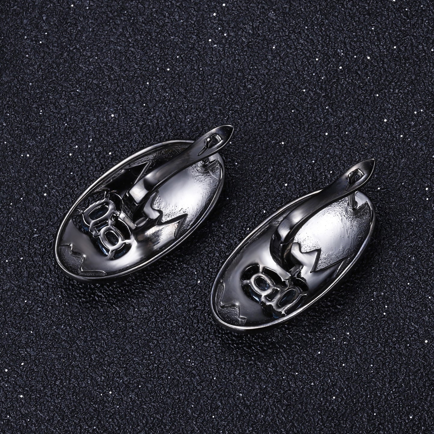 Italian Craft Designer Earrings Elegant Landscape Design925Silver Natural Topaz Stud Earrings