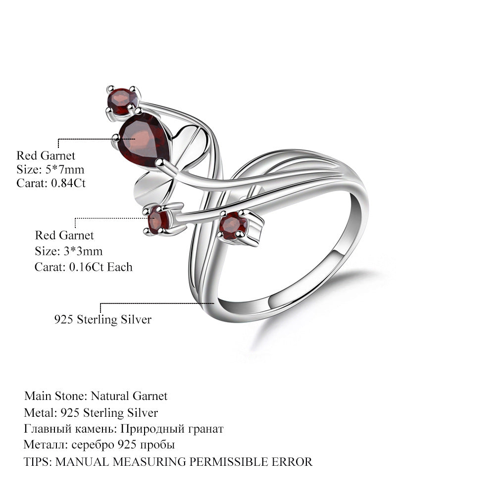 Natural Amethyst s925Sterling Silver Ring Luxury Design Light Luxury Jewelry Accessories Natural Gemstone Ring