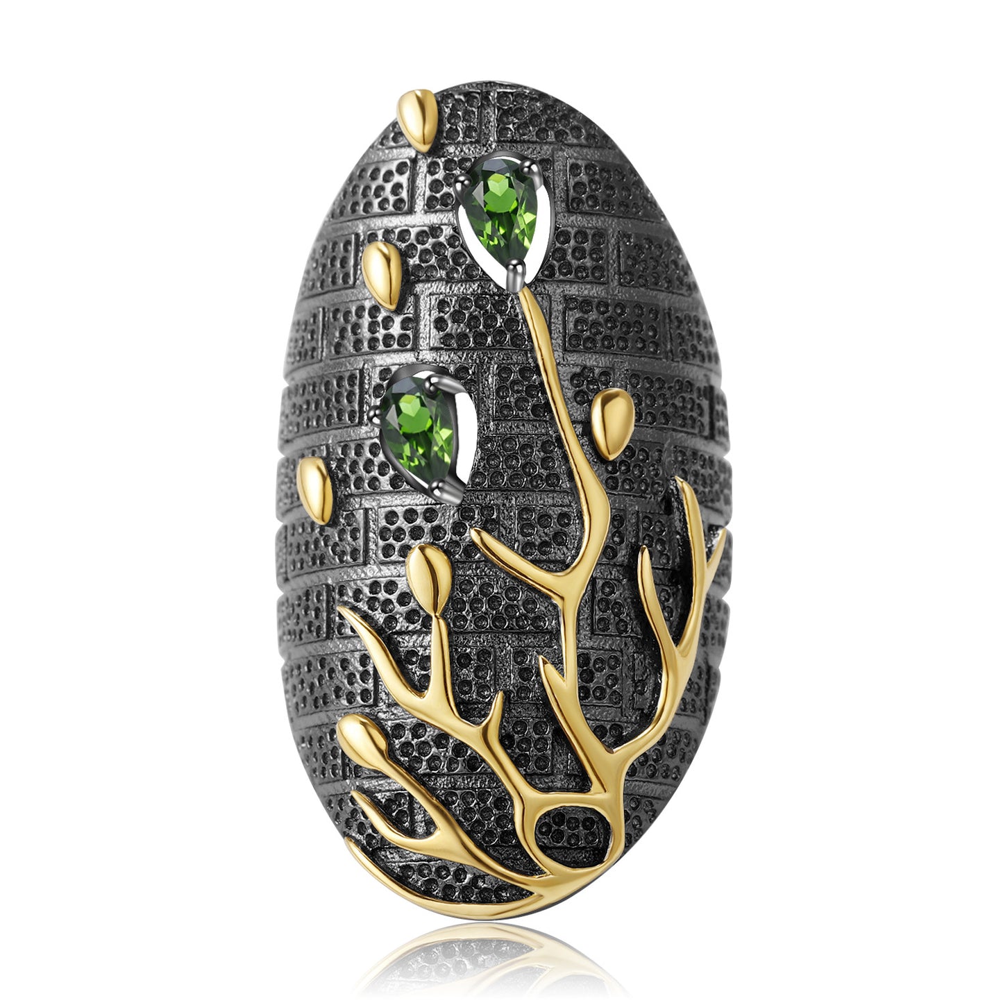 High-end Designer Gemstone Ring Georgia Personality s925Silver Inlaid Natural Topaz Ring