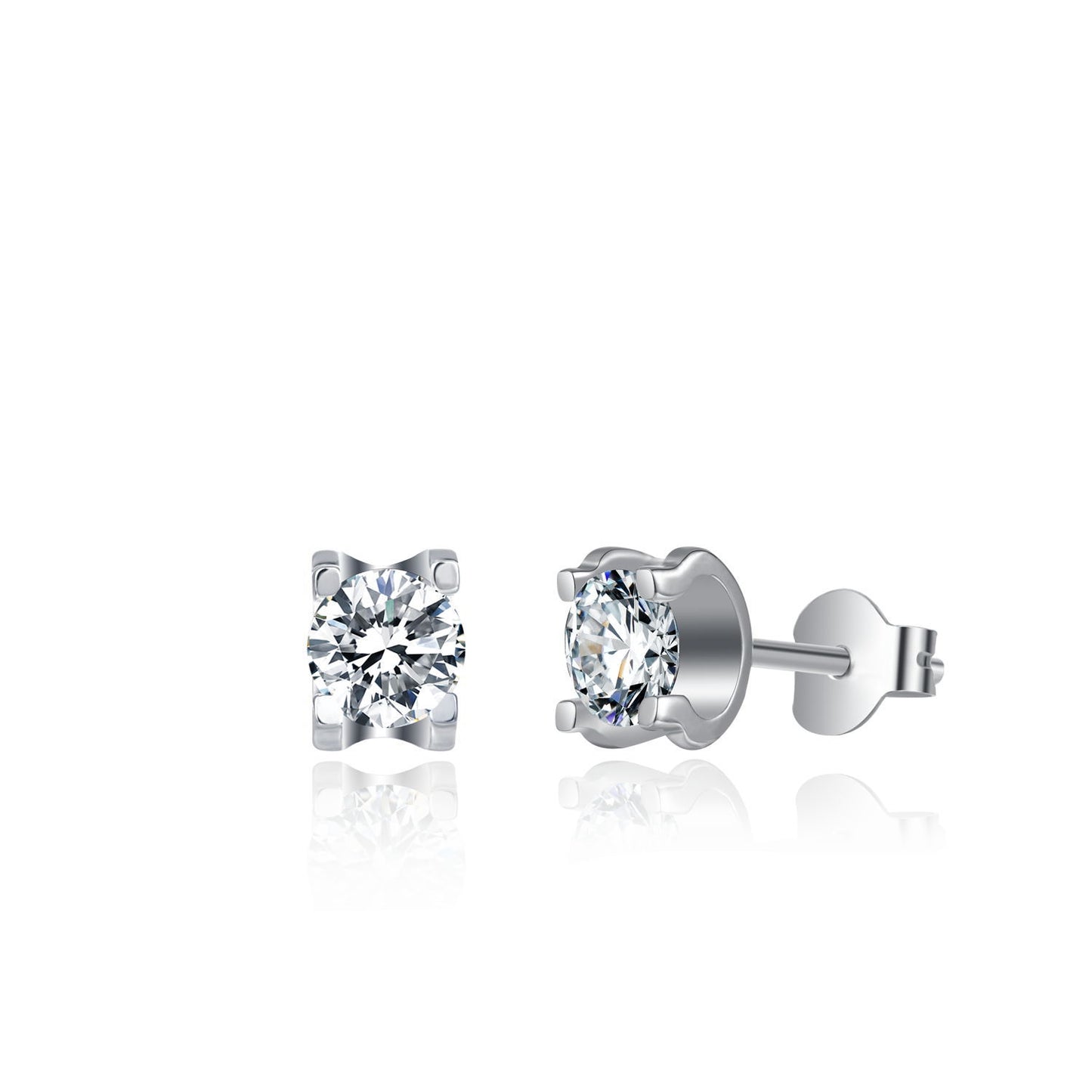 Fashion Bull Head Earrings Necklace Set s925Sterling Silver Inlaid D Color1Carat Moissanite Jewelry Set