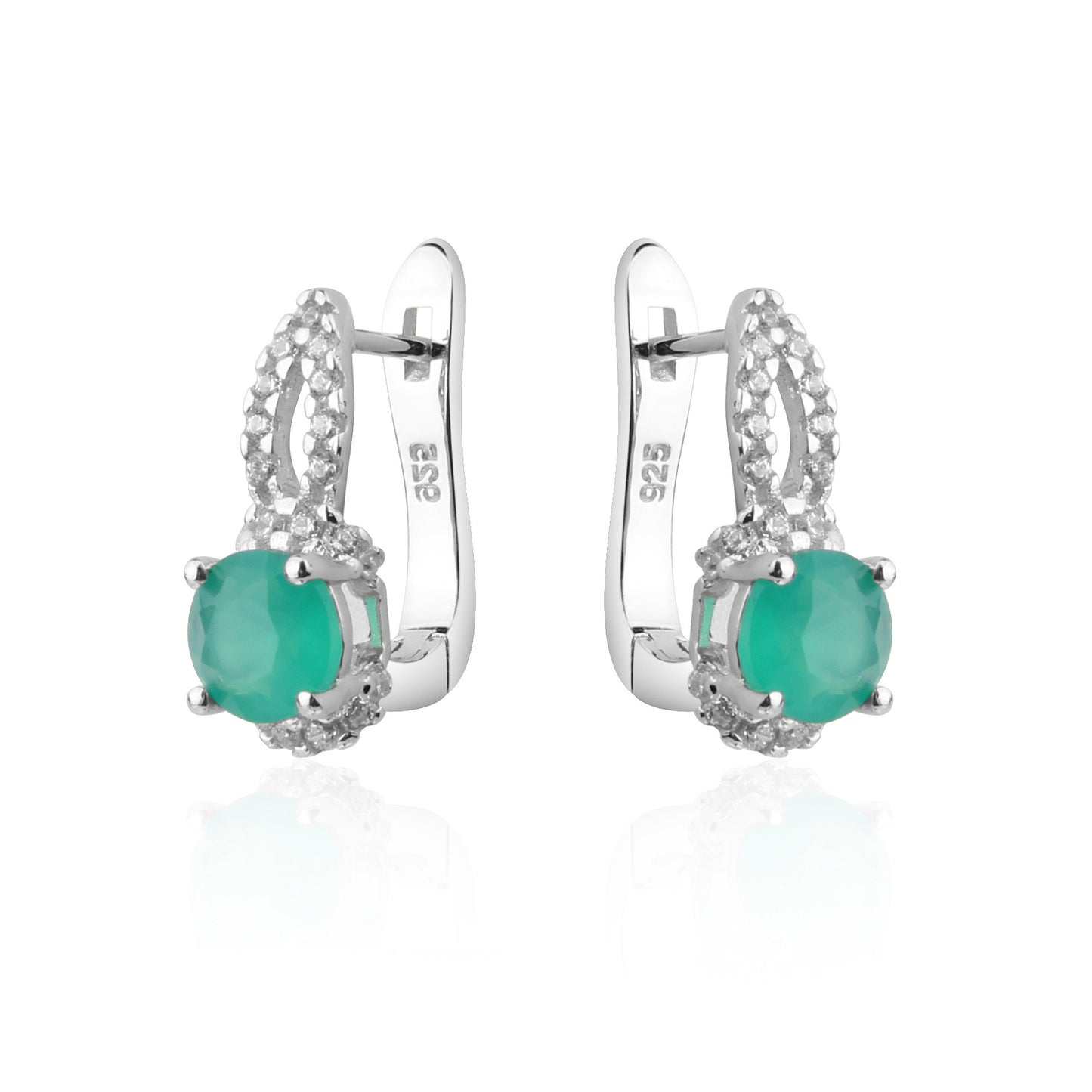 Fashion Natural Topaz Stud Earrings Earrings Light Luxury Personality s925Silver Inlaid Natural Sapphire Stud Earrings